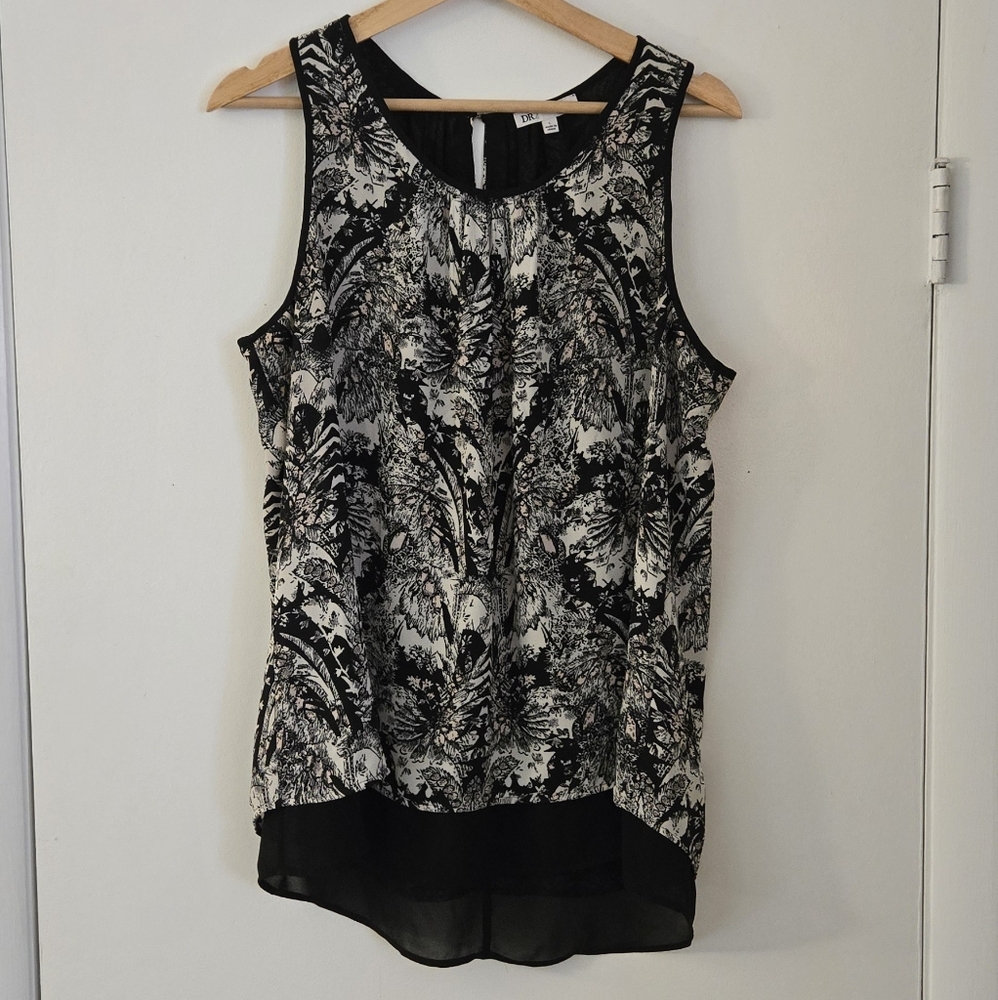 DR2 Double Layer Graphic Black And White Tank Size L
